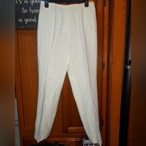 Loft Linen Blend Cream Women's Pants In A Size 10